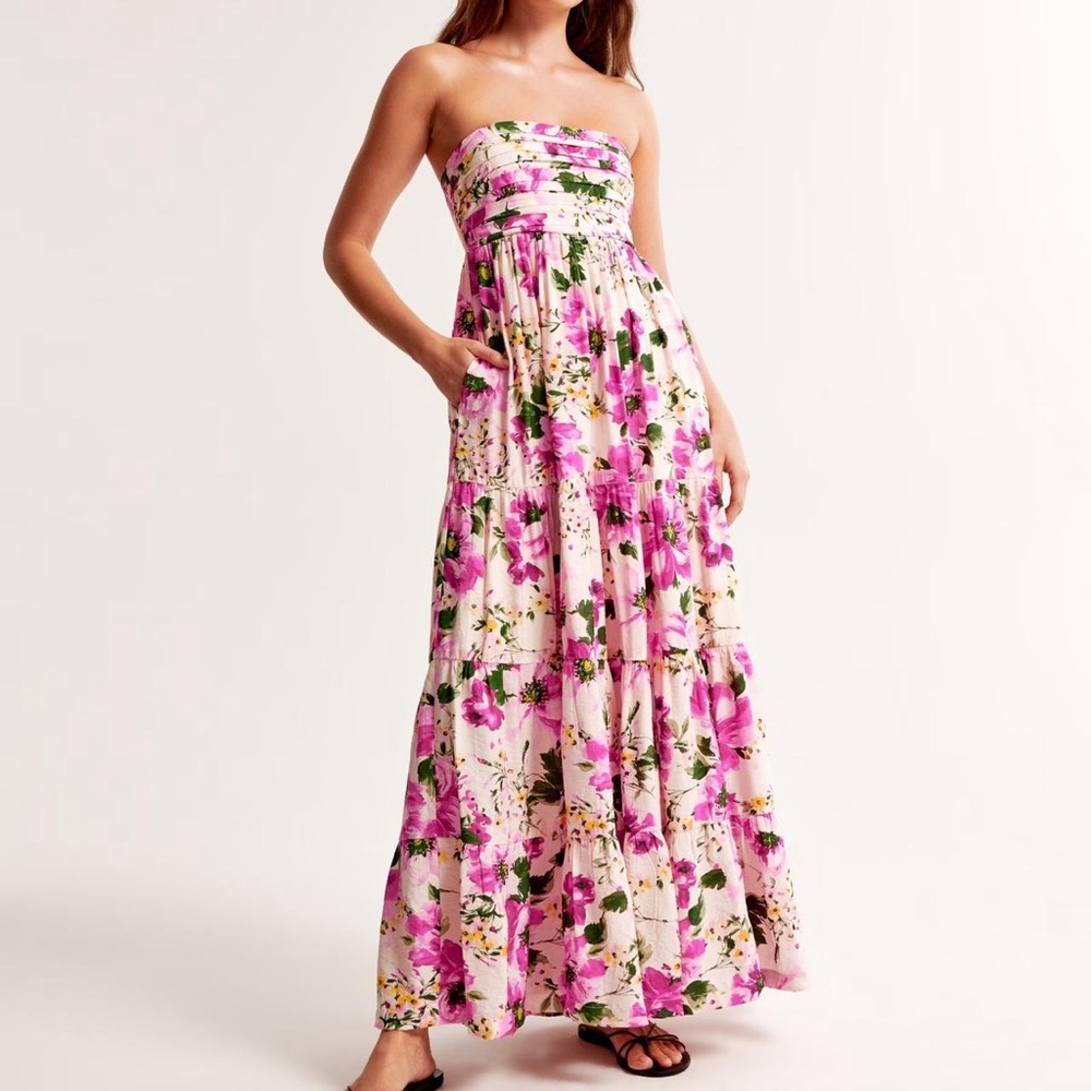 Abercrombie Emerson Floral maxi dress with removable straps